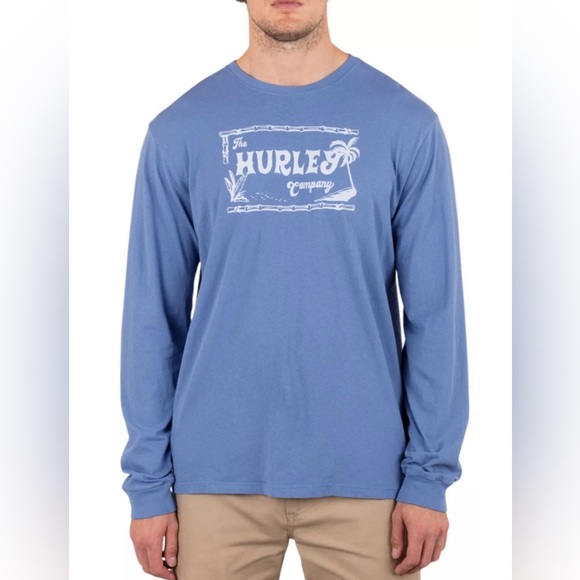 Hurley Men’s Everyday Naturals Long Sleeve T-Shirt - Size XL - Blue - NEW W Tags - Picture 1 of 3